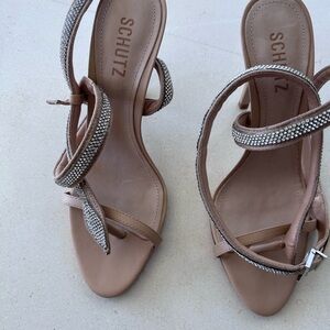 Schutz Tan Strappy Women's Sandals